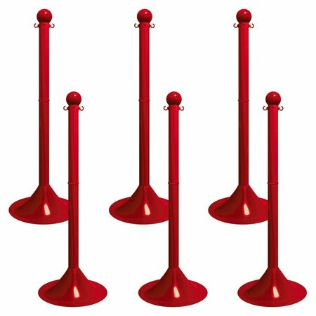 Mr. Chain Yellow Light Duty Stowable Stanchion, 6PK 93502-6